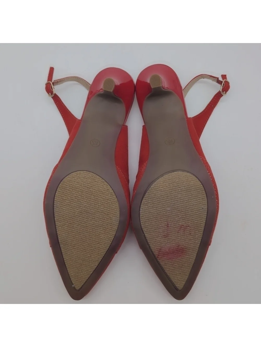 Karen Scott Sz 9.5 Elegant Red Slingback Heels Gladiss